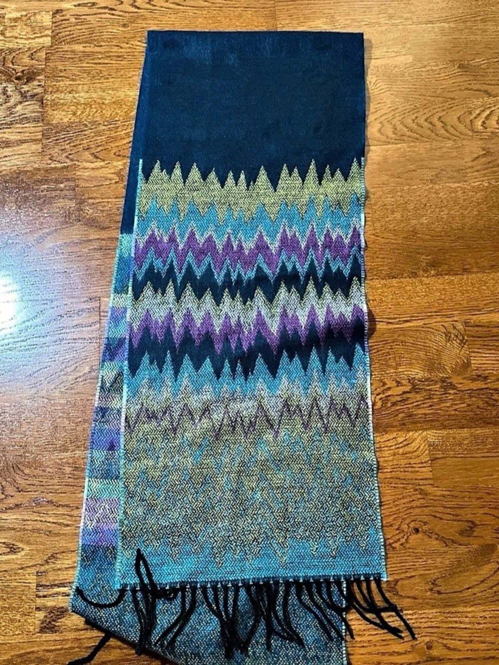 D&Y Softer Than Cashmere Women's Scarf Green/Navy/Purple